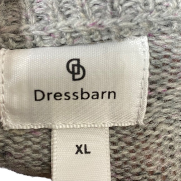 Dressbarn Sweater Grey With Pops of Color Button Sleeve Accents Size XL - Picture 7 of 8